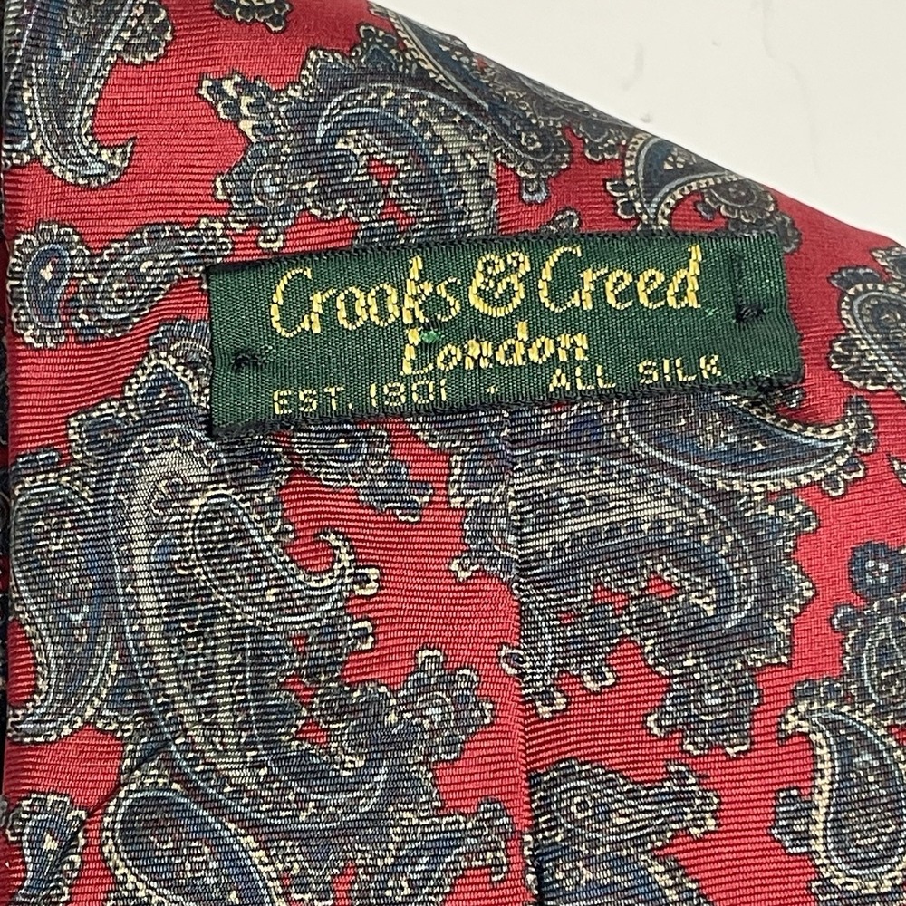Vintage Tie LN Men's Crooks & Creed London All Silk Hand Made Anchor Design